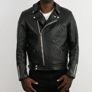 AD-03 British Asymmetry Jacket in Black Teacore Sheepskin - Tempo