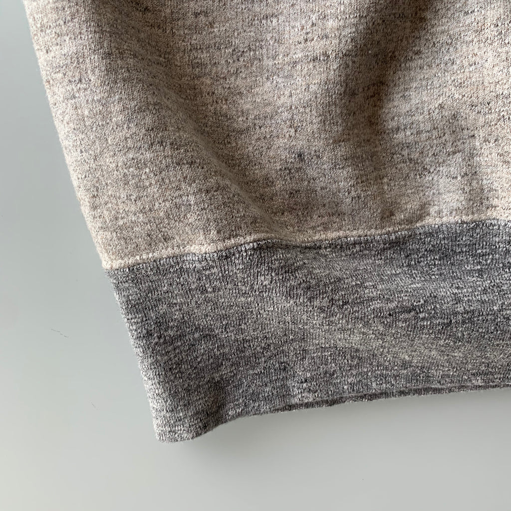 Vintage Slub Cotton 1930's Raglan Sweatshirt in Heather Brown x Heather Grey - Tempo