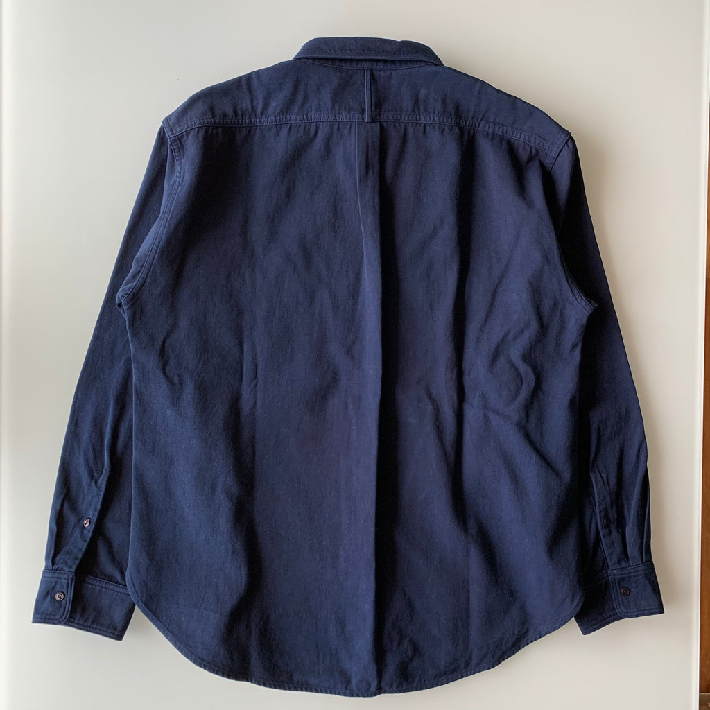 Work Shirt - Dark Indigo - 2x2 Cotton Twill Weave - Sukumo Natural Indigo Hand-Dyed - Tempo