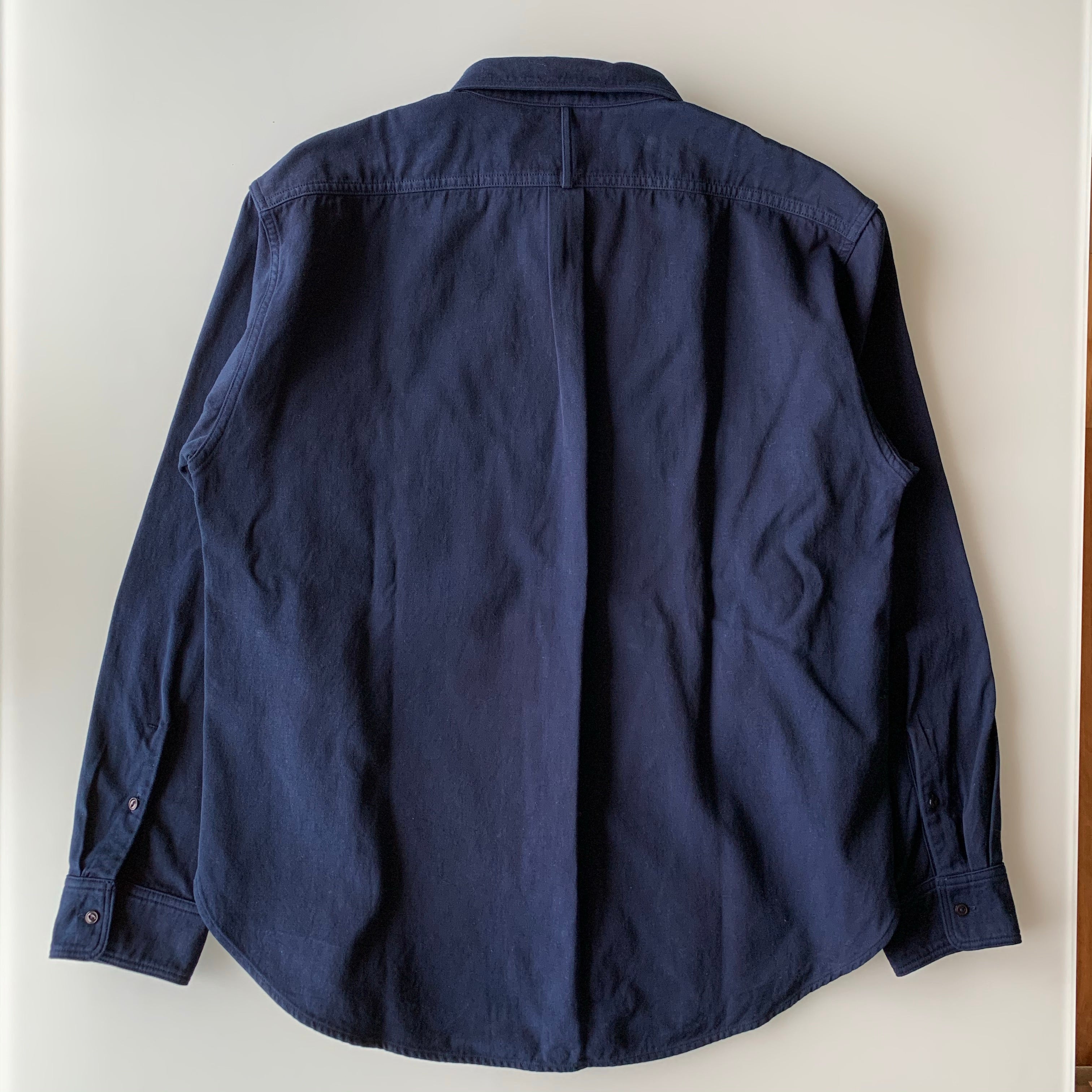 Work Shirt - Dark Indigo - 2x2 Cotton Twill Weave - Sukumo Natural Indigo Hand-Dyed - Tempo