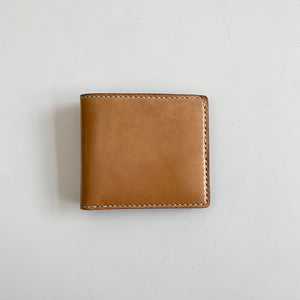 Hand-Stitched Natural Shell Cordovan Shinki Hikaku Bi-Fold Wallet