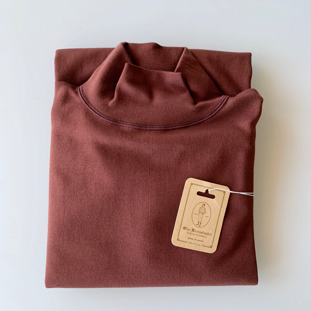 US005 MIL Mock Neck Long Sleeve in Mahogany - Tempo