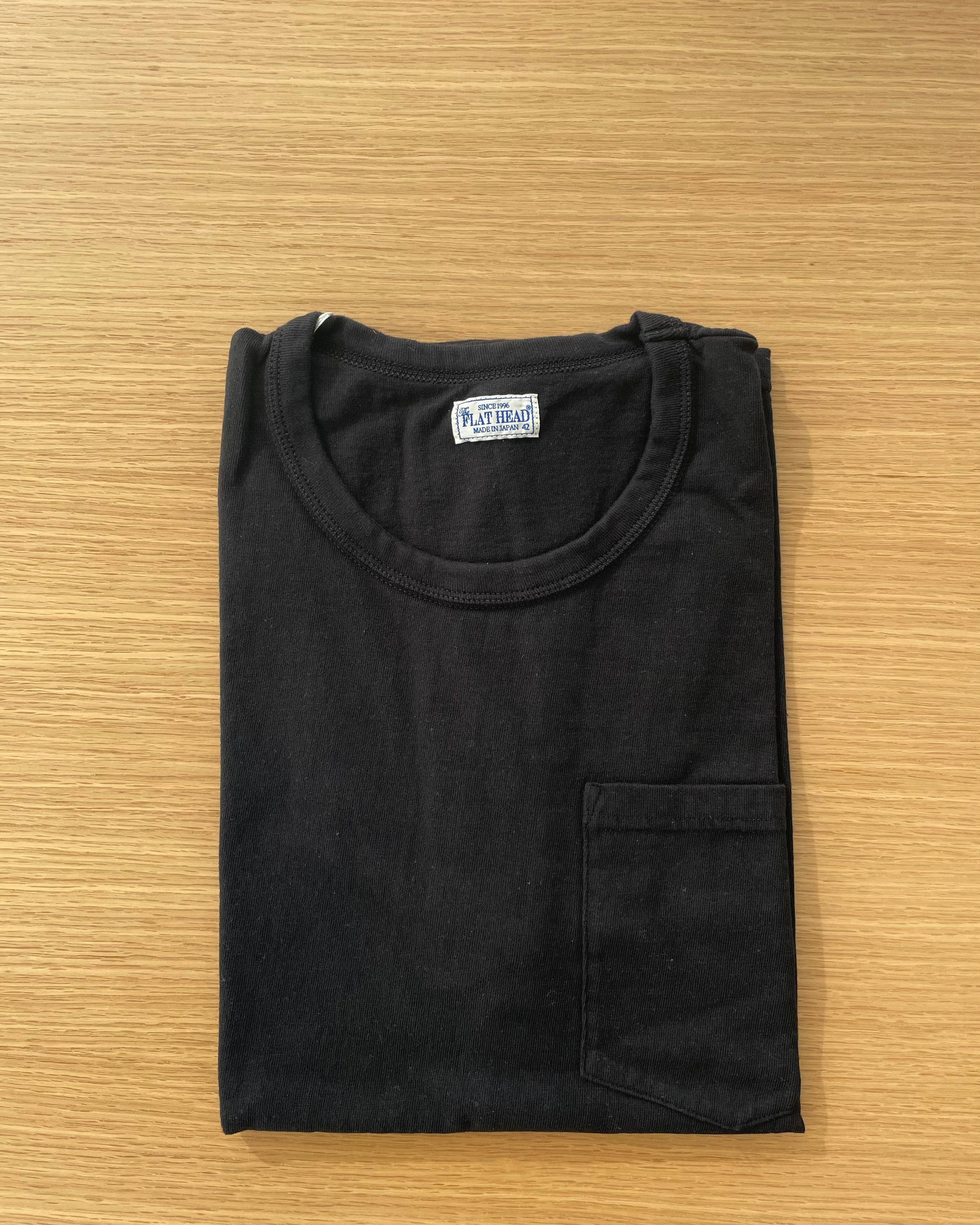 Tsuri-Ami Loopwheel Pocket T-shirt in Black - Tempo