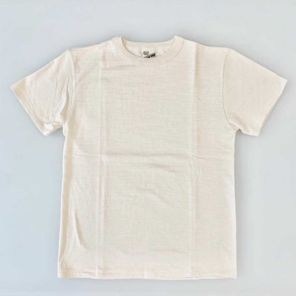 Tsuri-Ami Loopwheel Slub Cotton T-Shirt in Écru - Tempo