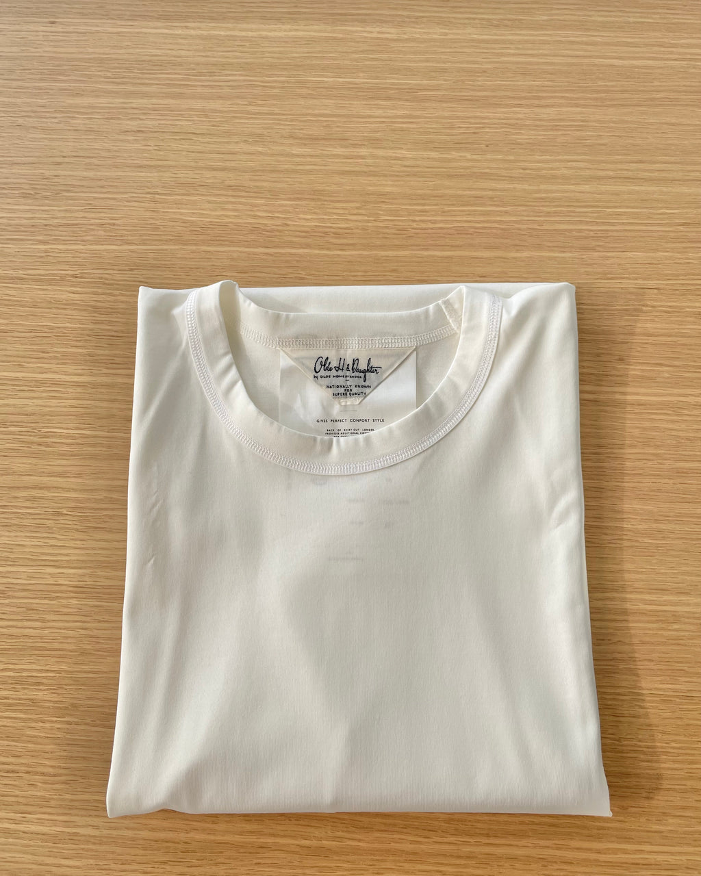Suvin Plain Stitch Crew Neck Short Sleeve - Off White - Tempo
