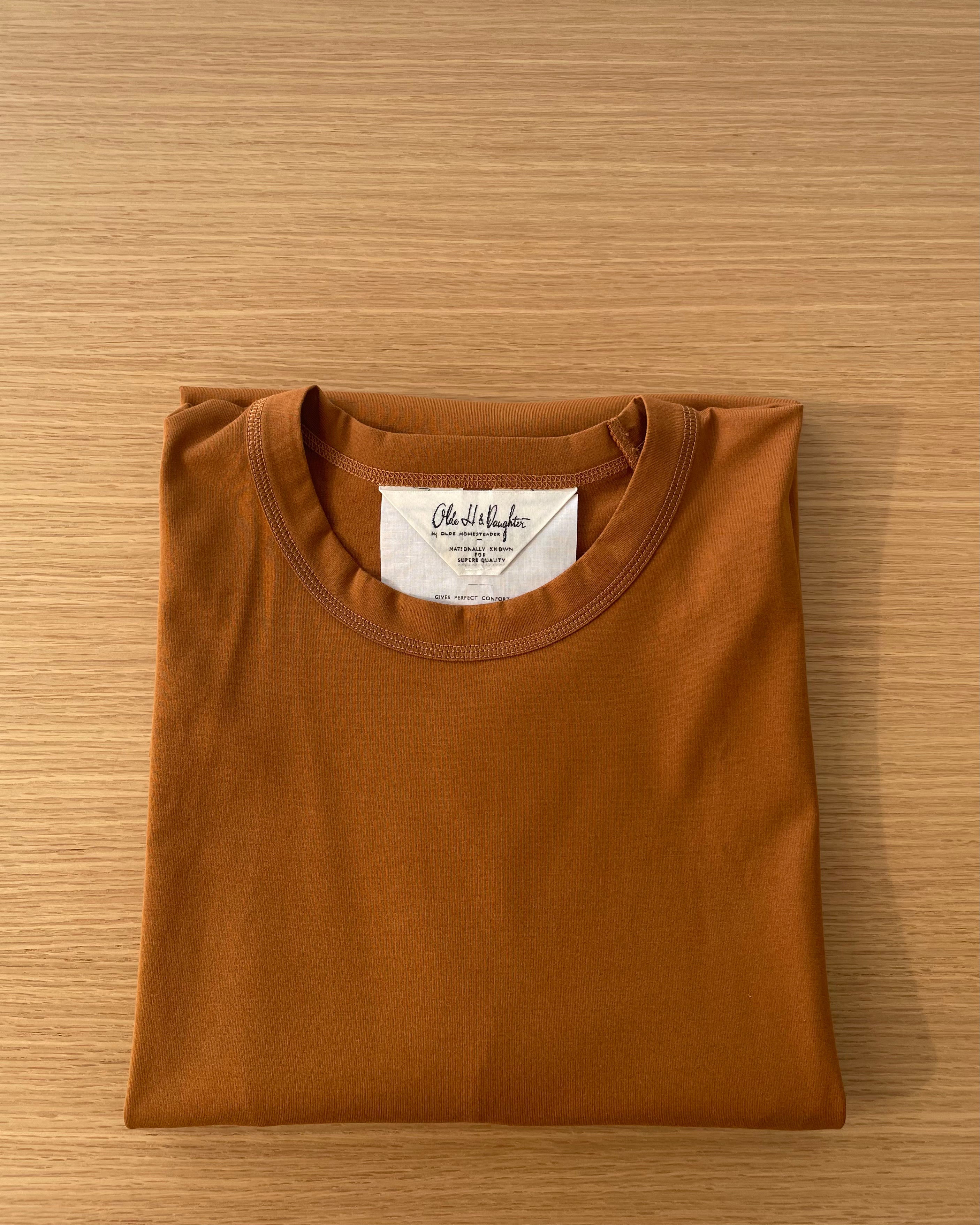 Suvin Plain Stitch Crew Neck Short Sleeve - Brown - Tempo
