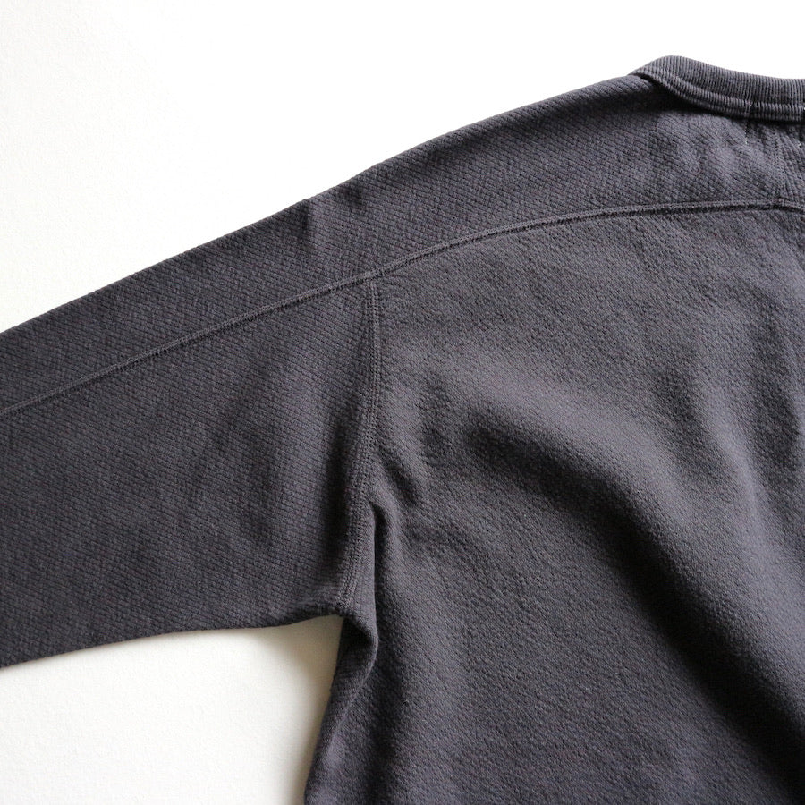 Twill Face Knit L/S Crewneck in Antique Black - Tempo
