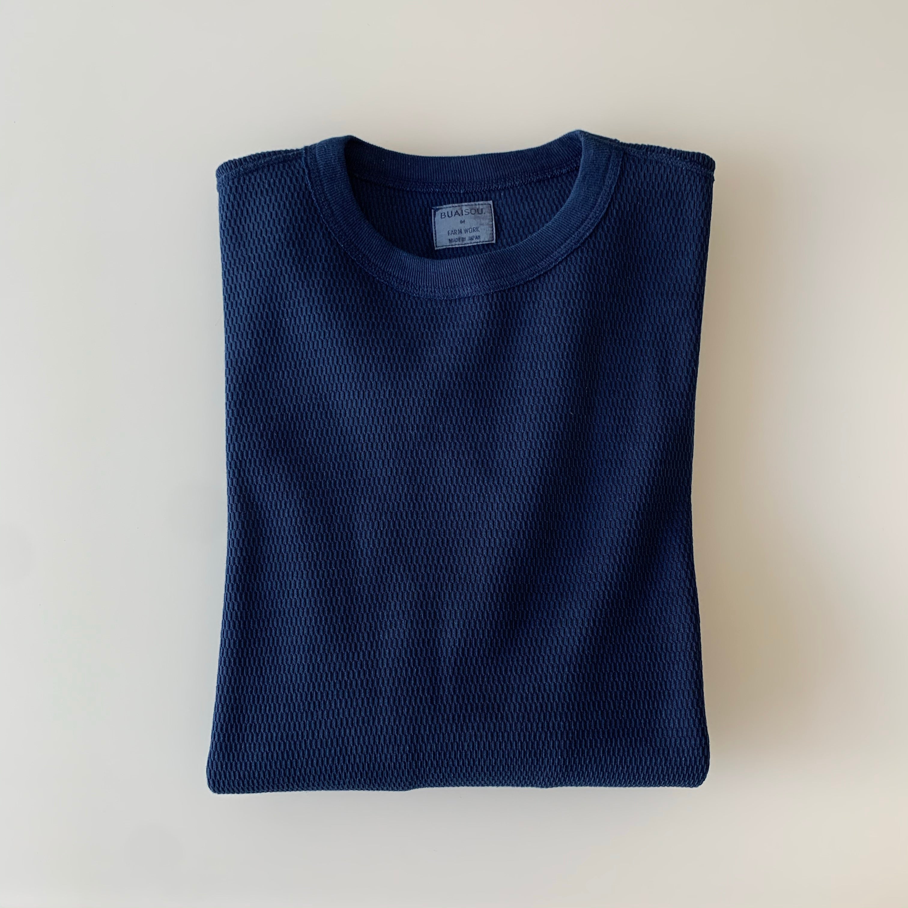 Thermal Long Sleeve - Dark Indigo  - Sukumo Natural Indigo Hand-Dyed - Tempo