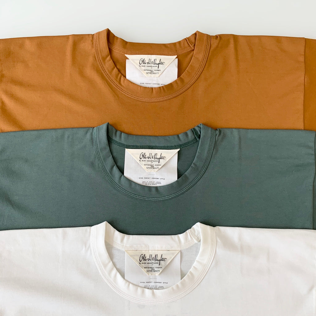 Suvin Plain Stitch Crew Neck Short Sleeve - Off White - Tempo