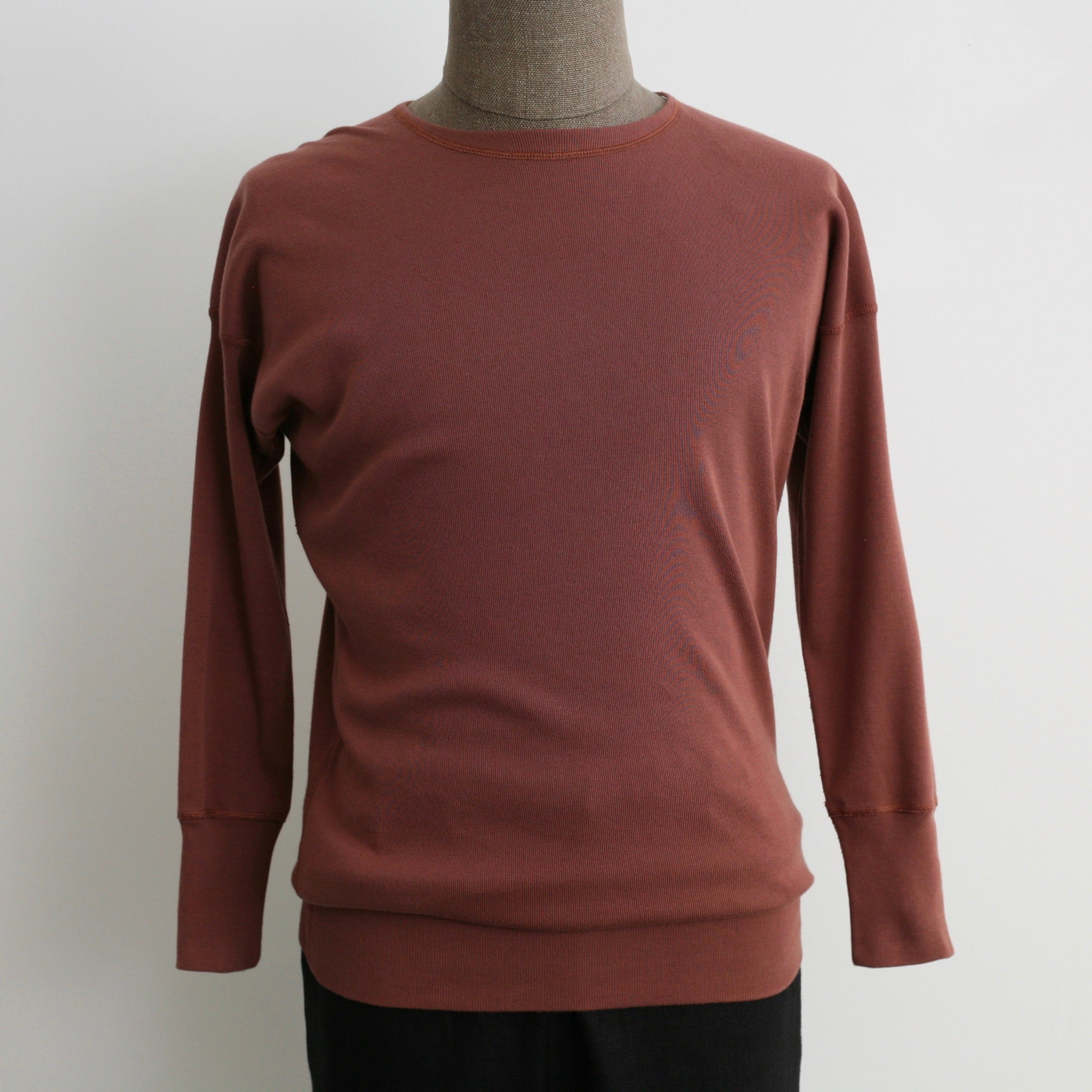 US006 Crew Neck Long Sleeve Sweat Shirt in Rosewood