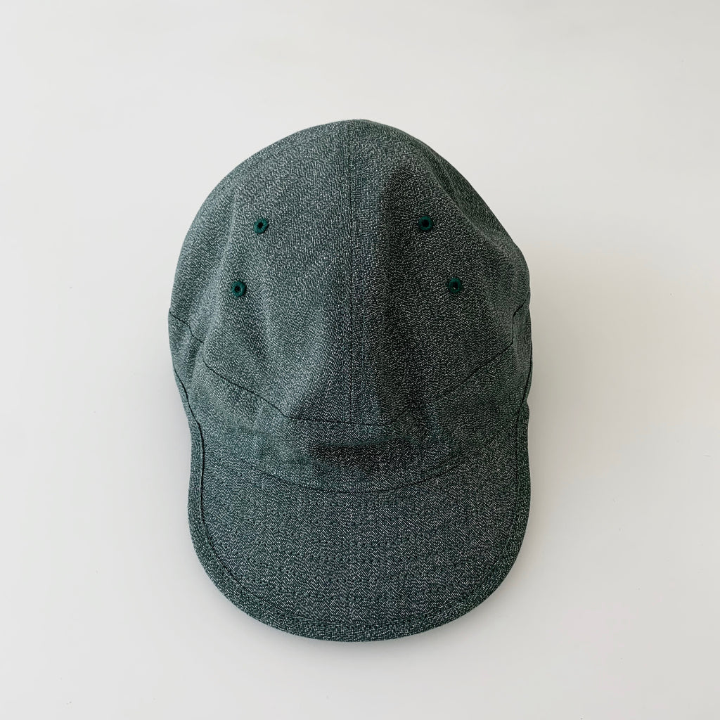USMC Cap in Heather Green Mock Twist Chambray - Tempo