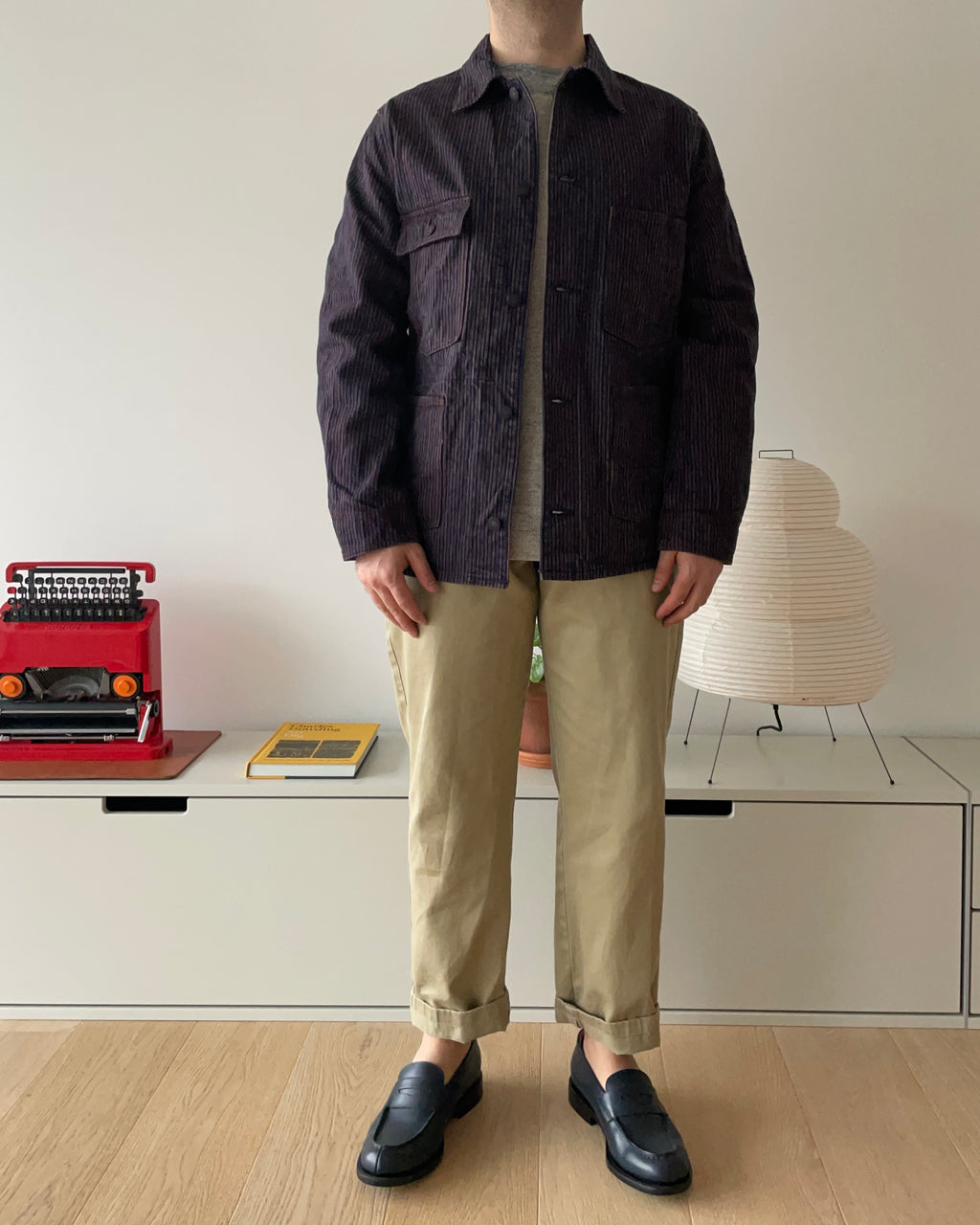 14oz Kakishibu Denim Hickory Chore Jacket - Tempo