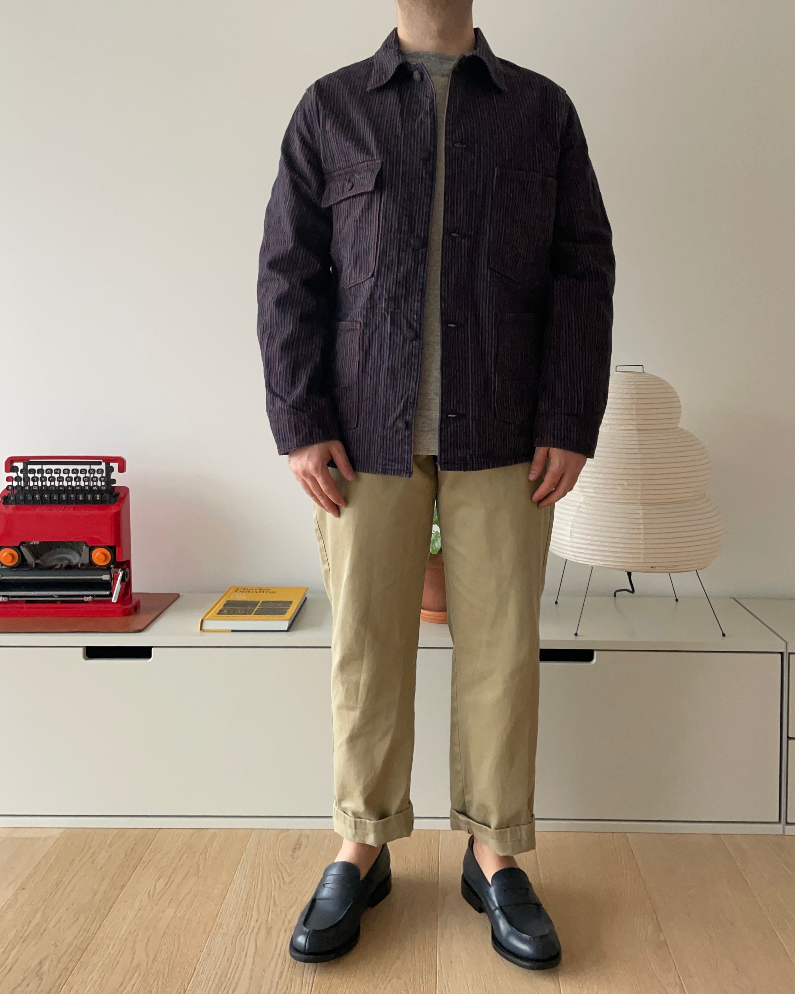 14oz Kakishibu Denim Hickory Chore Jacket - Tempo