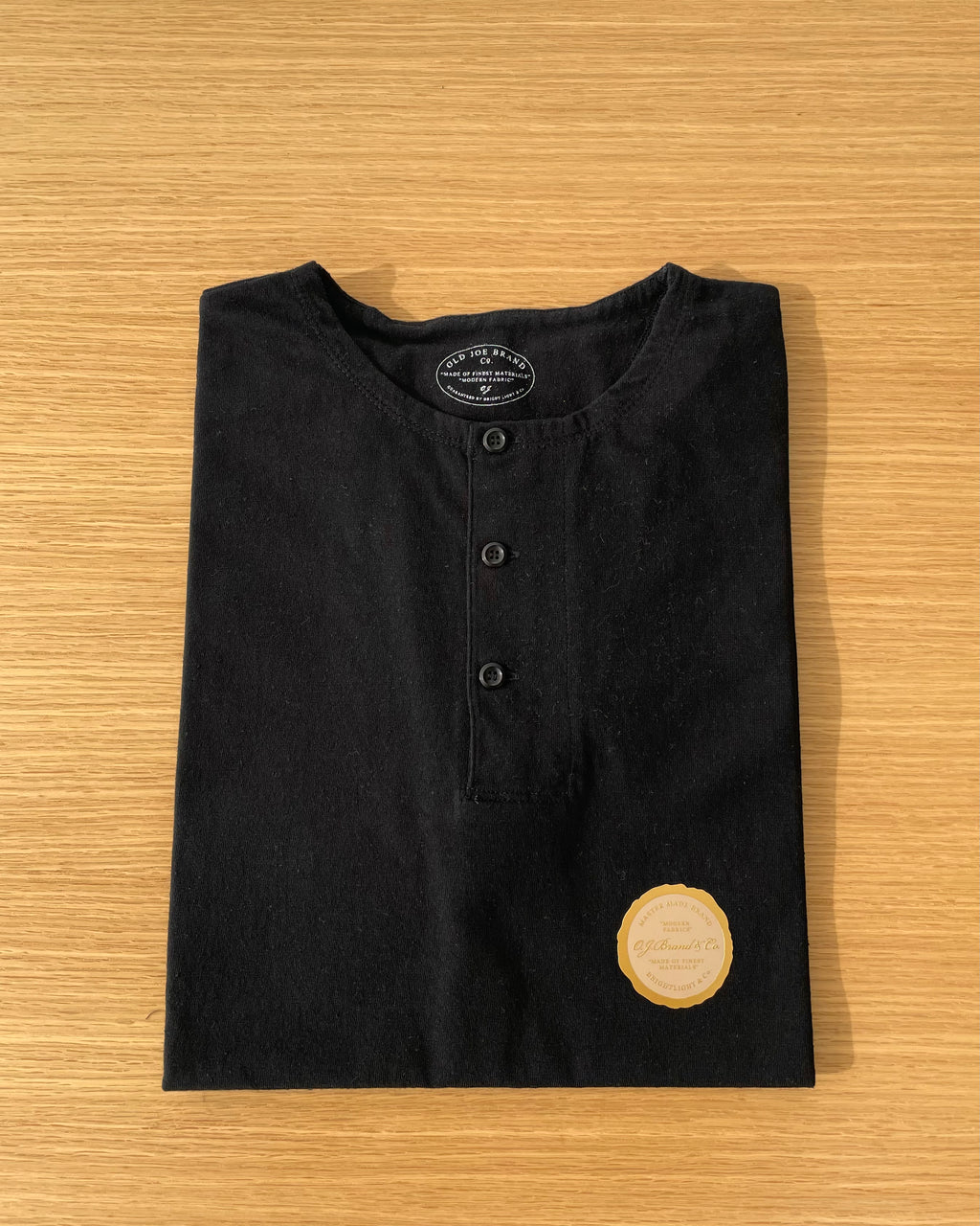 Tube Tee Henley Neck in Black - Tempo