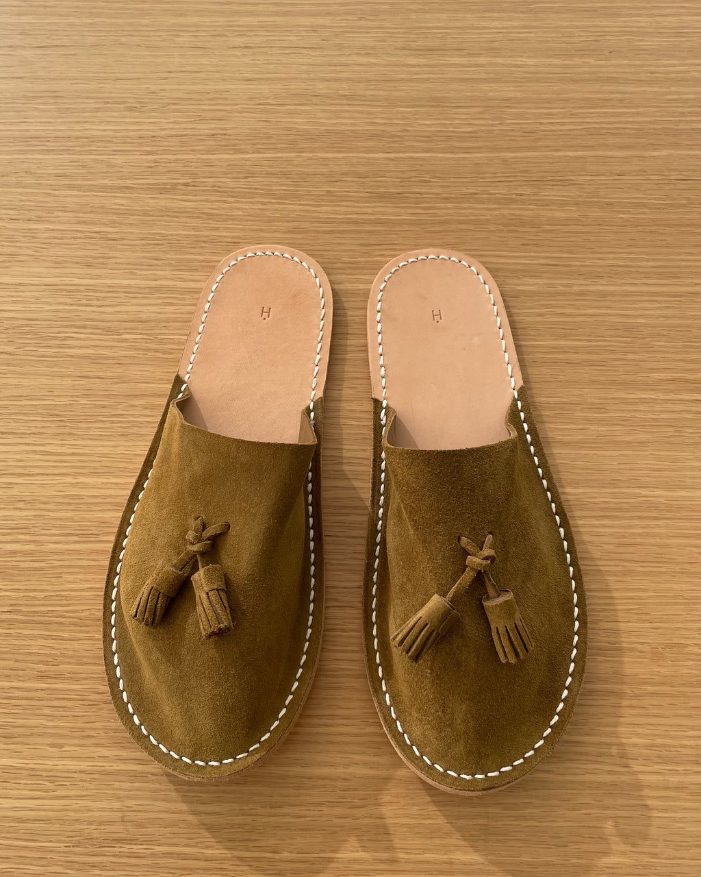 Leather Slipper in Khaki Beige - Tempo