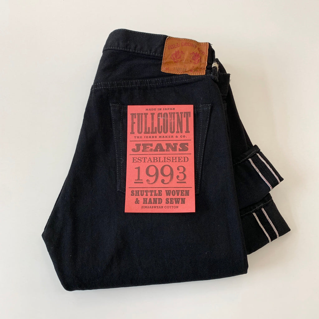 New Straight Denim Solid Black 13.75oz Selvedge  - 1108BK - Tempo