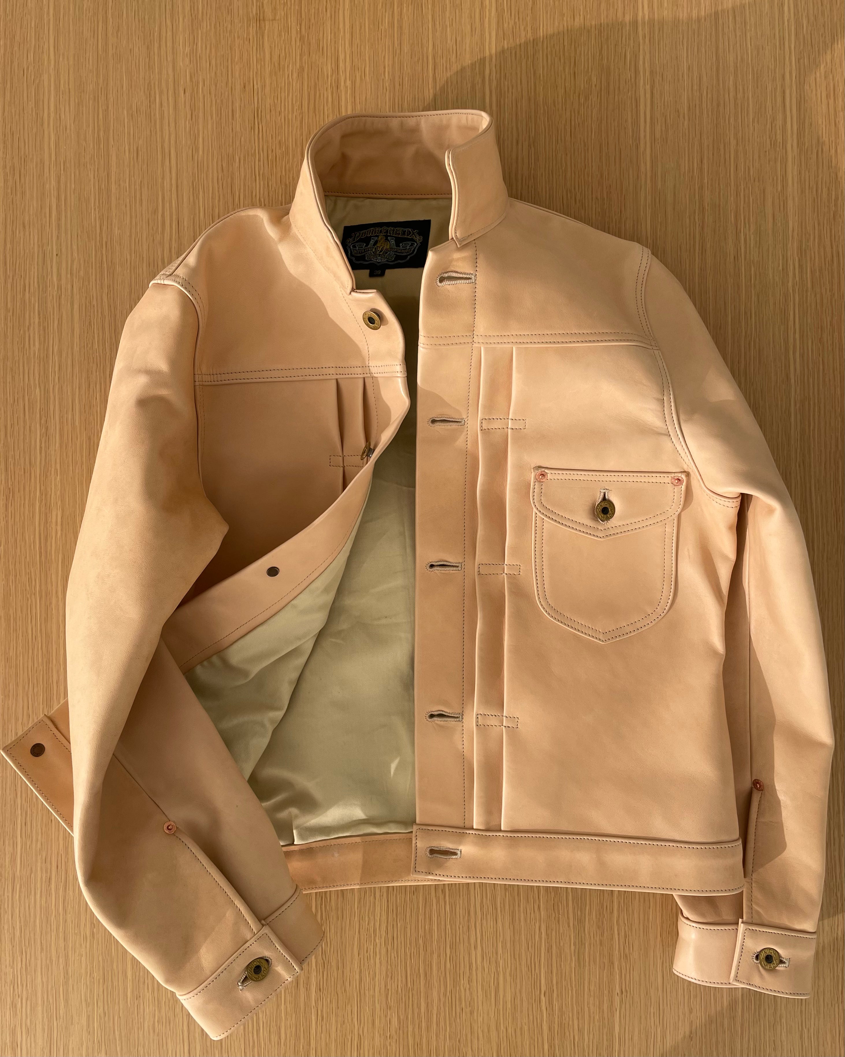 "Collector's-Edition" - Raw Natural Undyed Teacore Horsehide Type I Jacket - Tempo