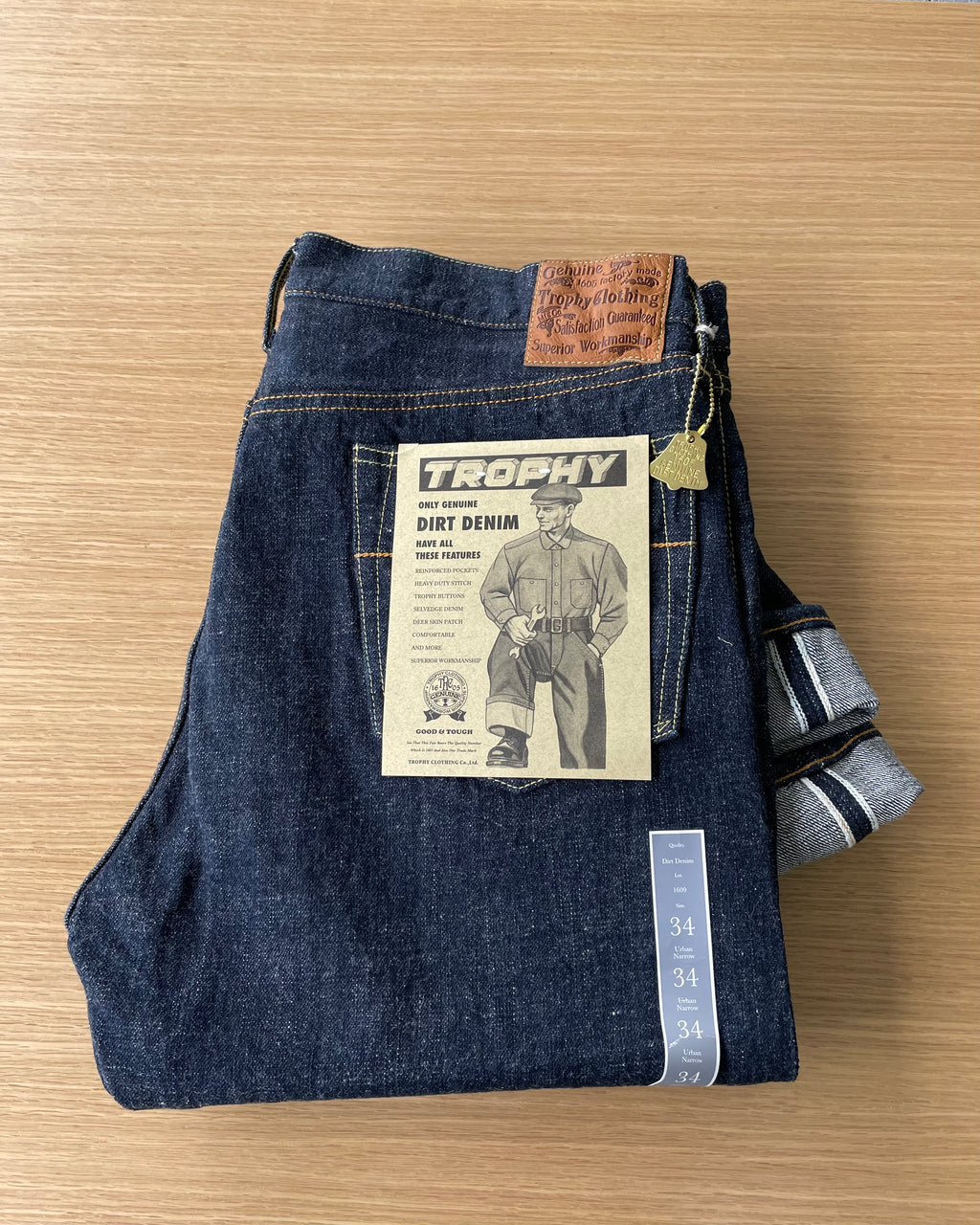 1609 14.5oz Urban Narrow Hi-Tapered Dirt Denim - One Washed - Tempo