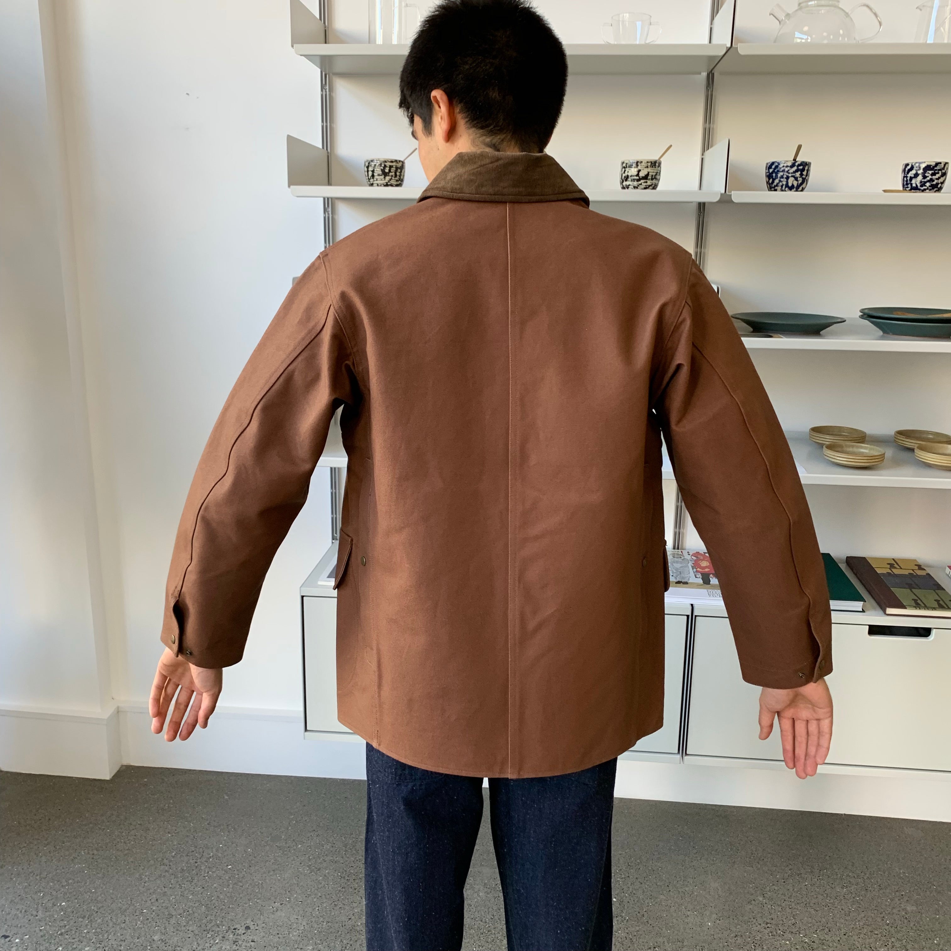 Oiled-Duck Hunting Jacket in Brown