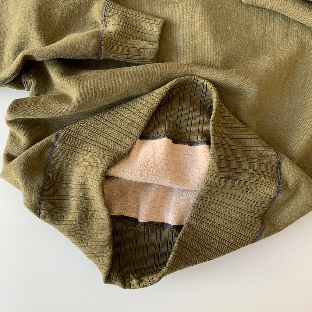 After-Hood Tsuriami Loopwheel Mother Cotton Sweat Parka in Olive - Tempo