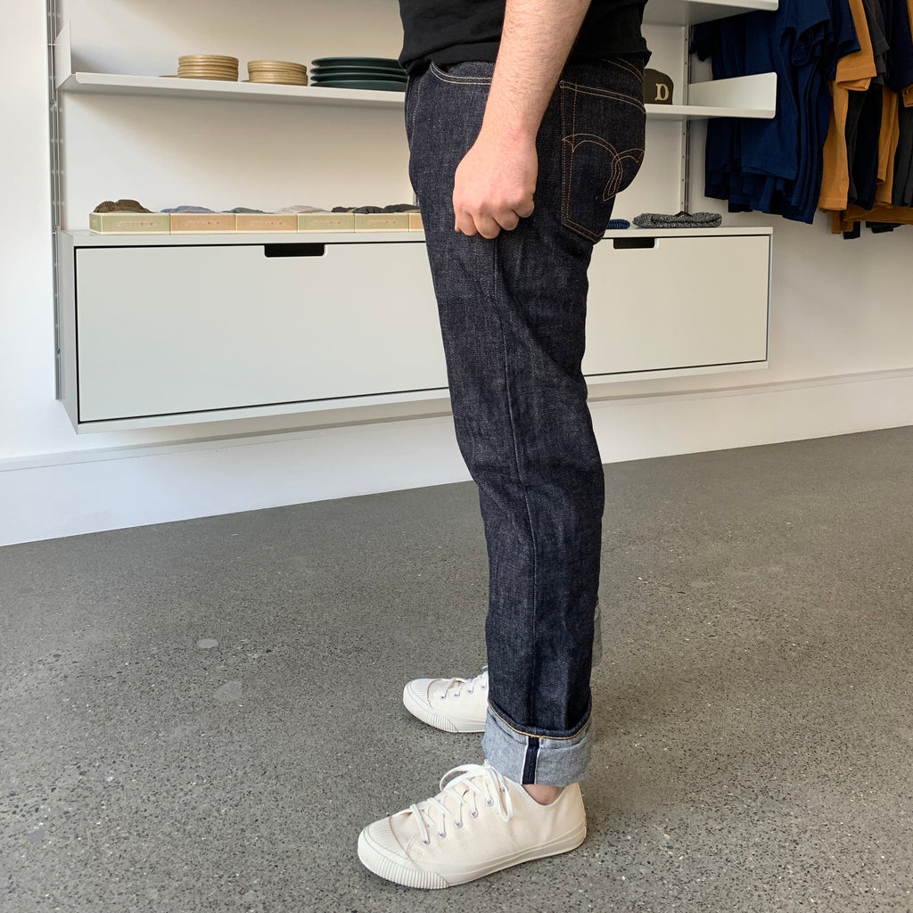 Premium 15.3oz. TK903 Relax Tapered Natural Indigo Selvedge Denim Pants - OW - Tempo
