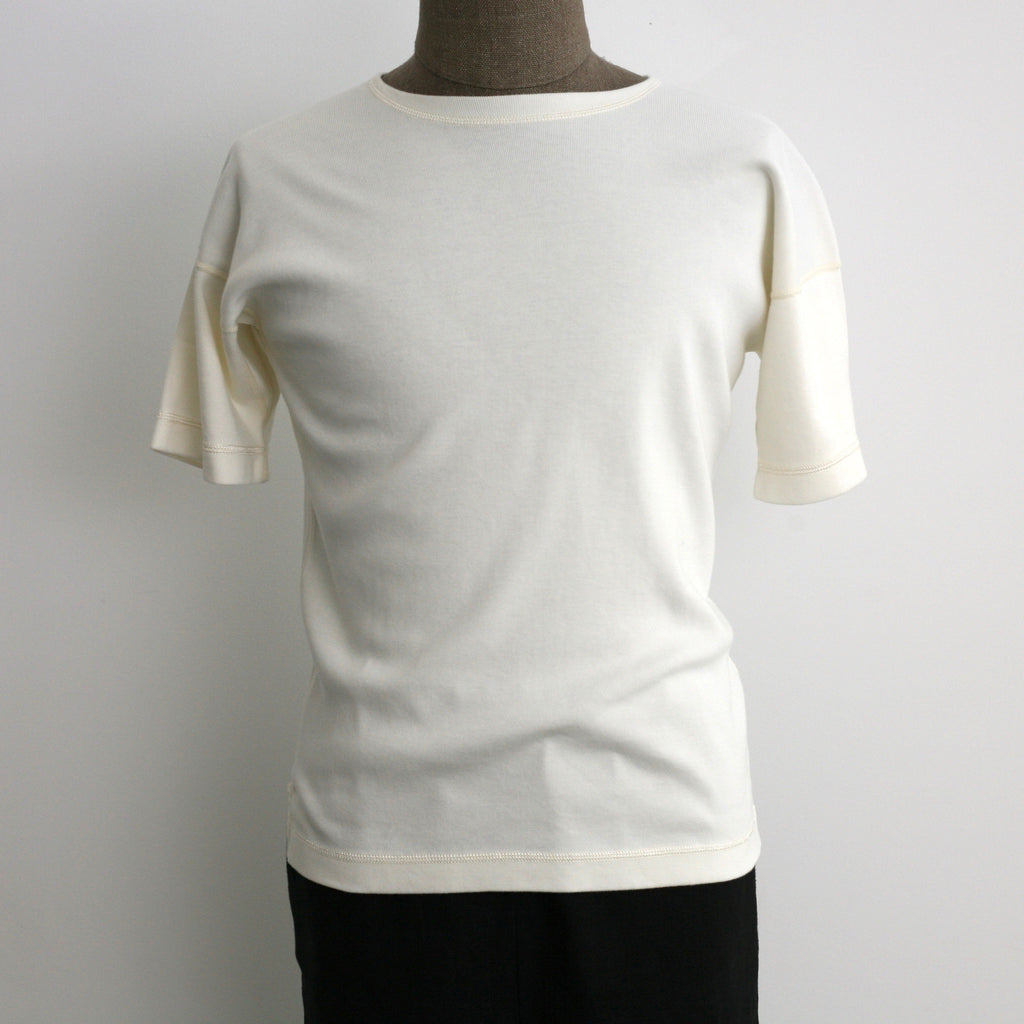 US007 Crew Neck Short Sleeve in Off White - Tempo