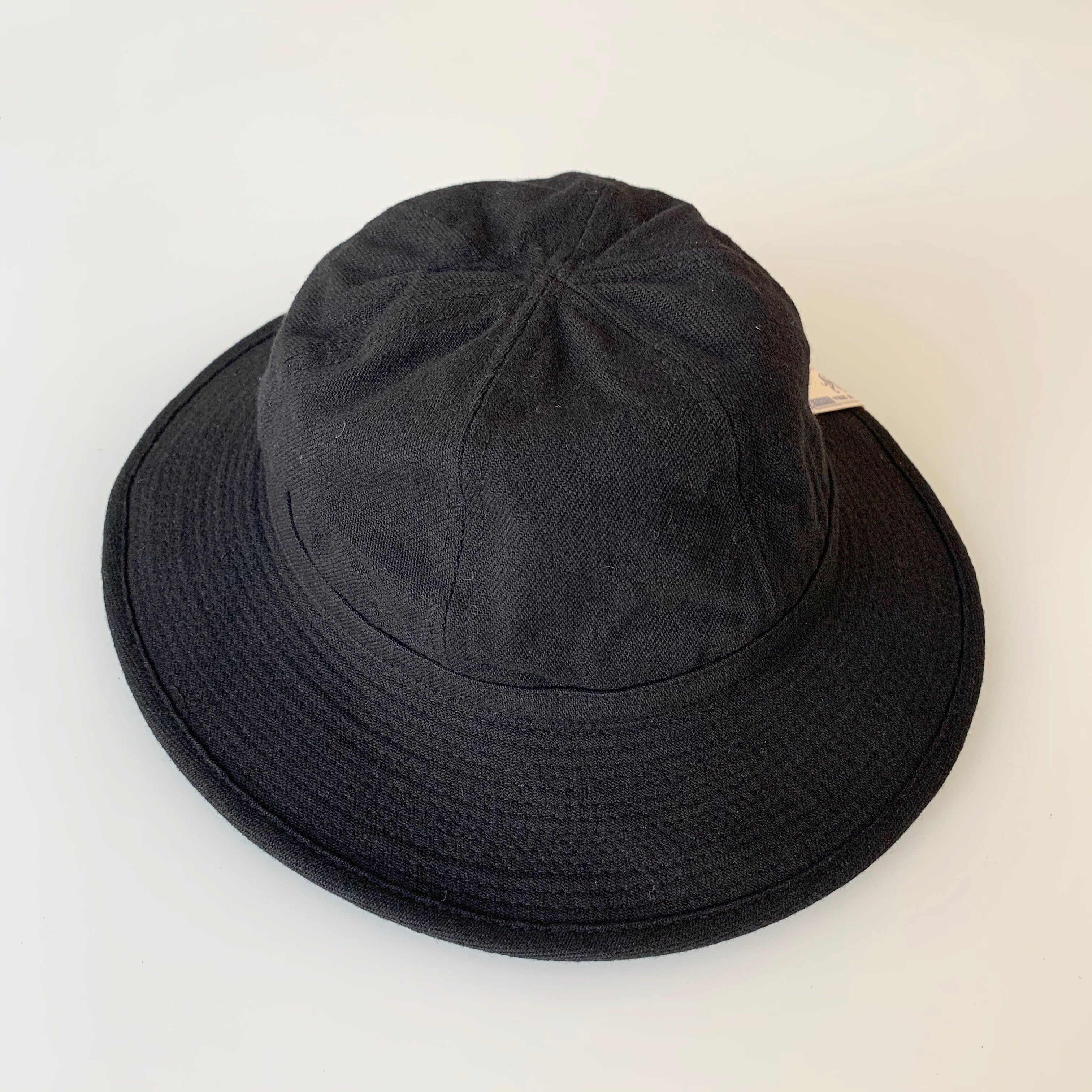 Fatigue Hat in Black Wool Cotton Serge