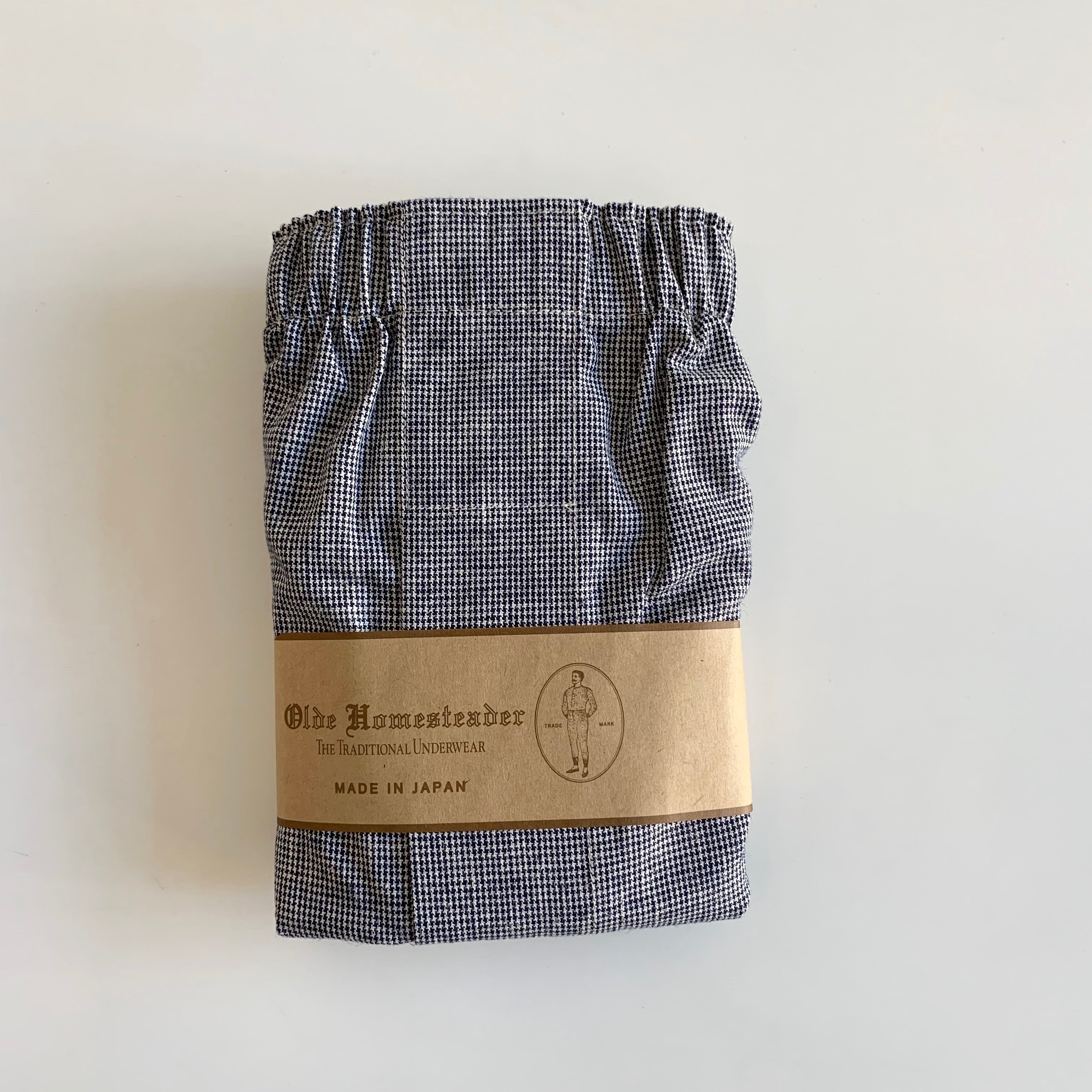 Woven Boxer - Linen Houndstooth in Navy
