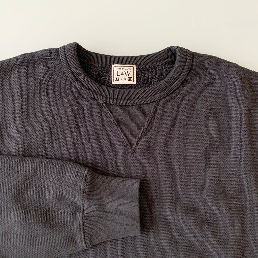 Vintage Jacquard Knit V-Gusset Sweatshirt in Antique Black - Tempo