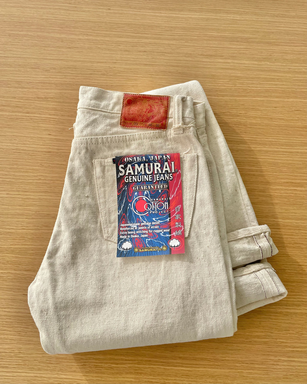 18oz Japanese Organic Cotton Ecru Selvedge Denim - Slim Straight OW - Tempo