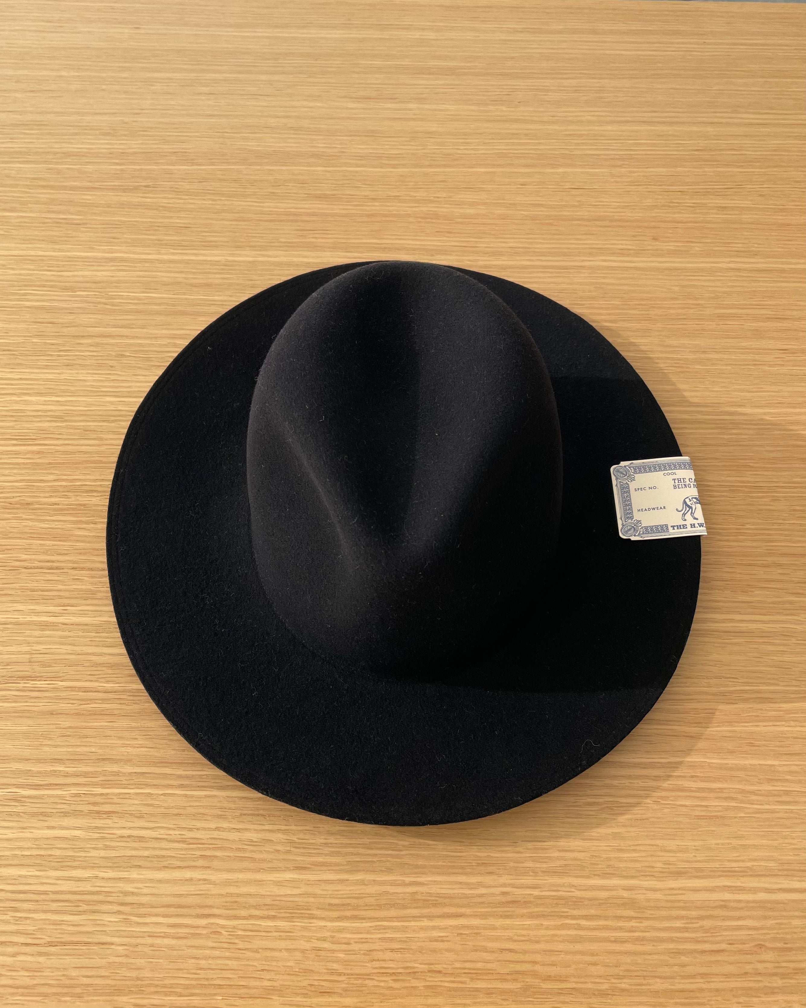 Travelers Hat in Black Merino Wool Felt