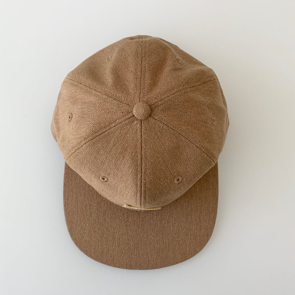 Baseball Cap in Beige Wool Cotton - Tempo