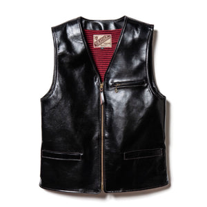 Teacore Vintage Pony Zip Vest in Black (PV-05) - Tempo