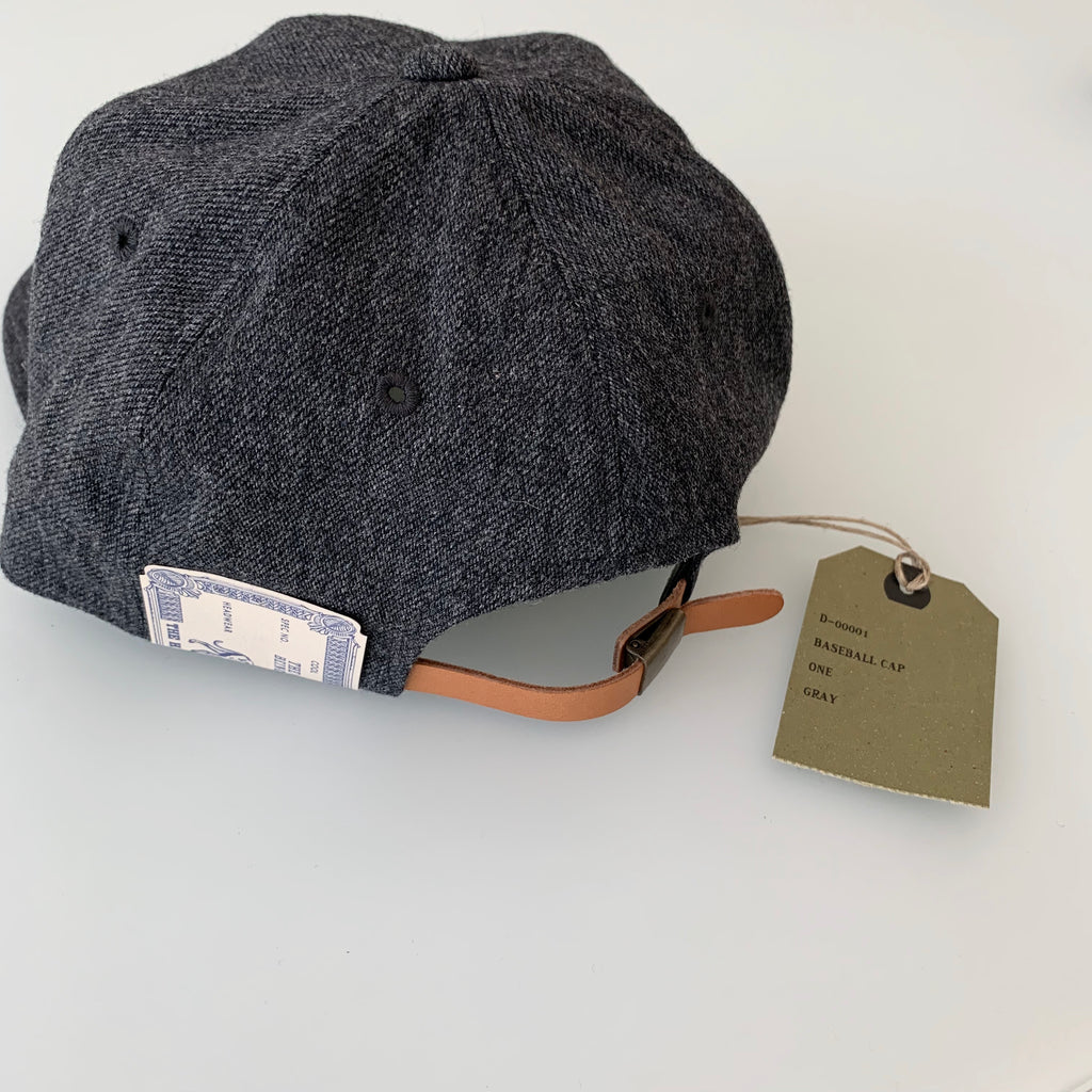 Baseball Cap in Charcoal Grey Wool Cotton - Tempo