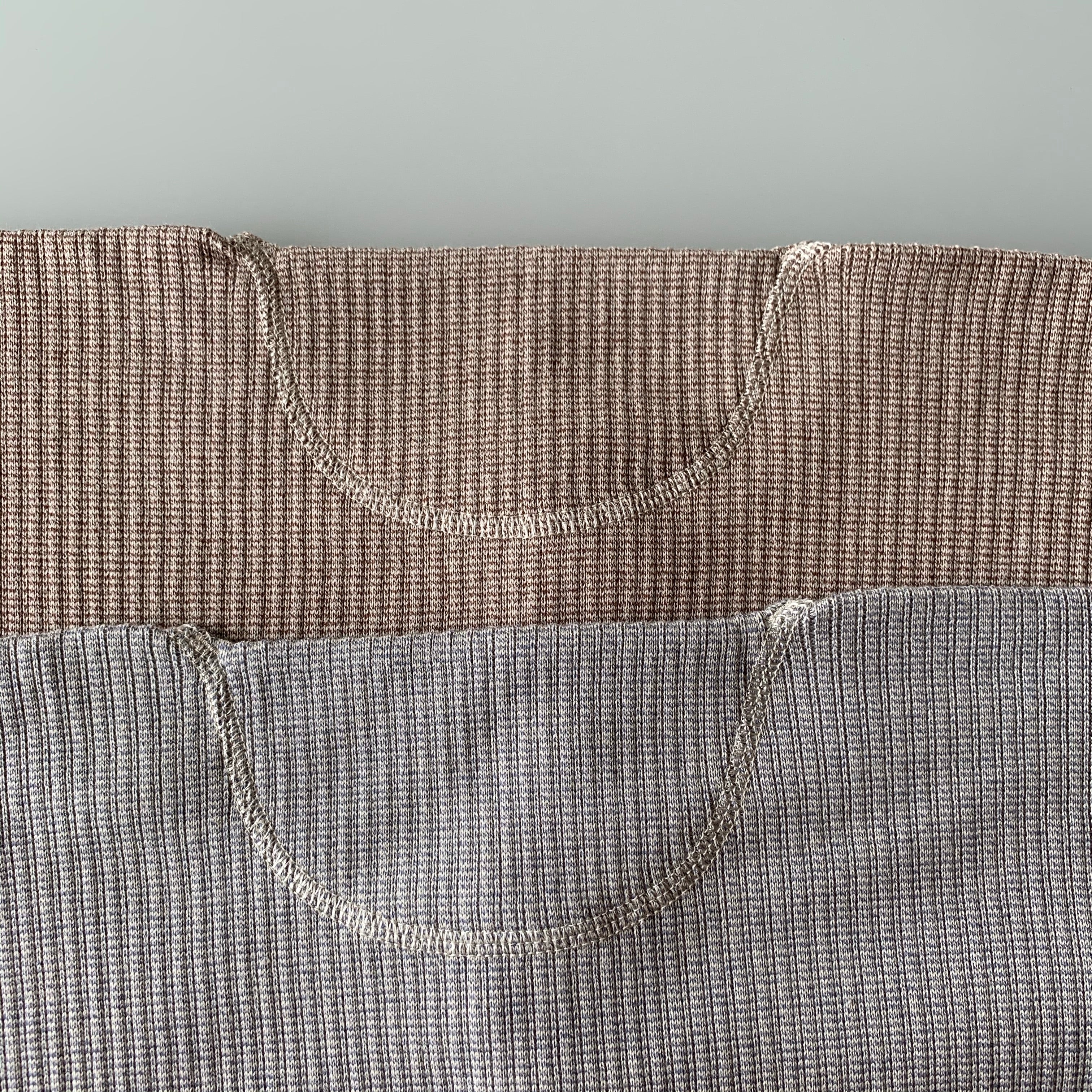 US001 Swedish Army Rib Henley Neck Long Sleeve in Mottled Light Blue - Tempo