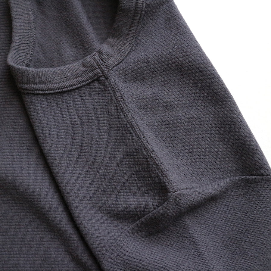 Twill Face Knit Military Crewneck in Antique Black - Tempo