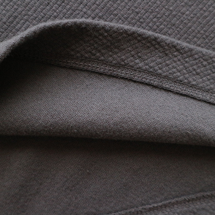Twill Face Knit Military Crewneck in Antique Black