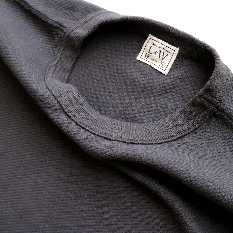 Twill Face Knit Military Crewneck in Antique Black - Tempo