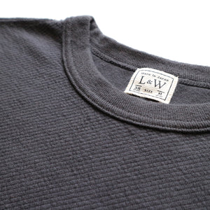 Twill Face Knit Military Crewneck in Antique Black