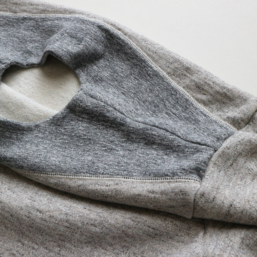 Vintage Slub 1950's Boatneck Sweatshirt in Heather Brown x Heather Grey - Tempo