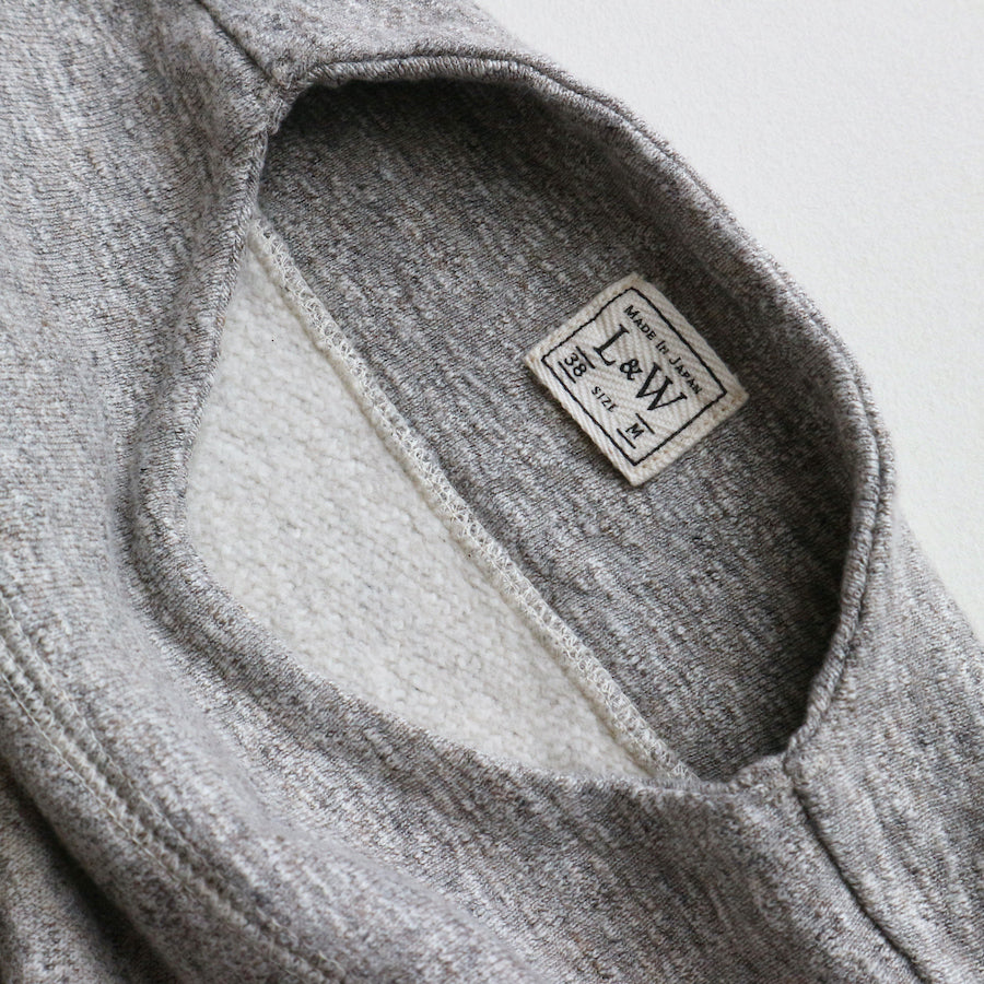 Vintage Slub 1950's Boatneck Sweatshirt in Heather Brown x Heather Grey - Tempo