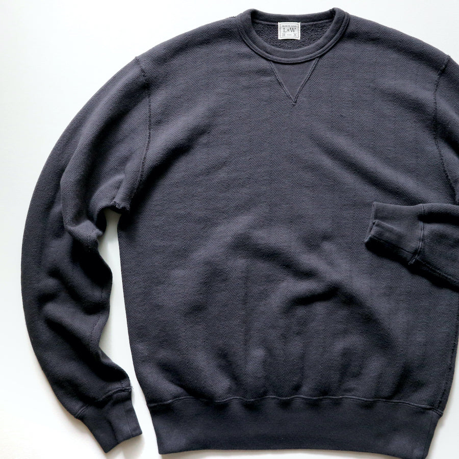 Vintage Jacquard Knit V-Gusset Sweatshirt in Antique Black - Tempo