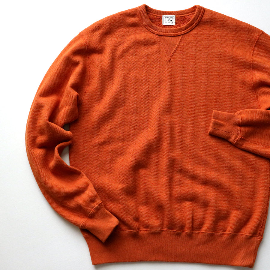 Vintage Jacquard Knit V-Gusset Sweatshirt in Russet Orange - Tempo