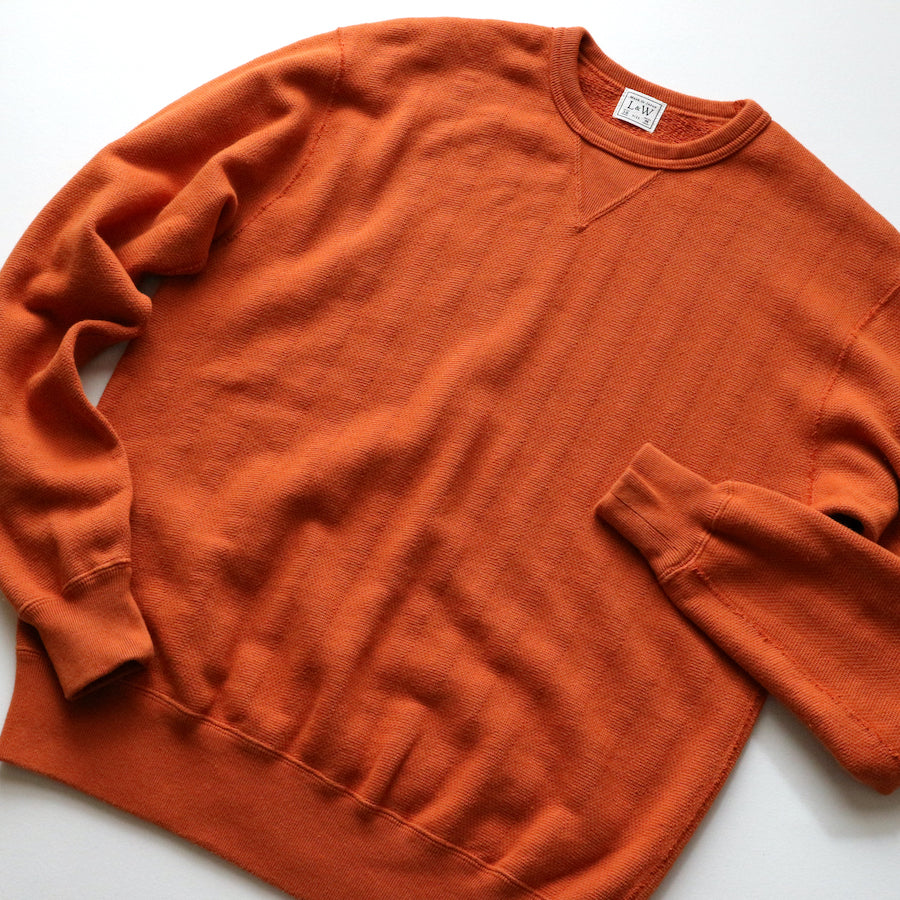 Vintage Jacquard Knit V-Gusset Sweatshirt in Russet Orange - Tempo