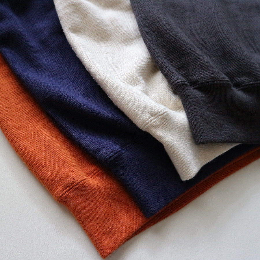 Vintage Jacquard Knit V-Gusset Sweatshirt in Russet Orange - Tempo