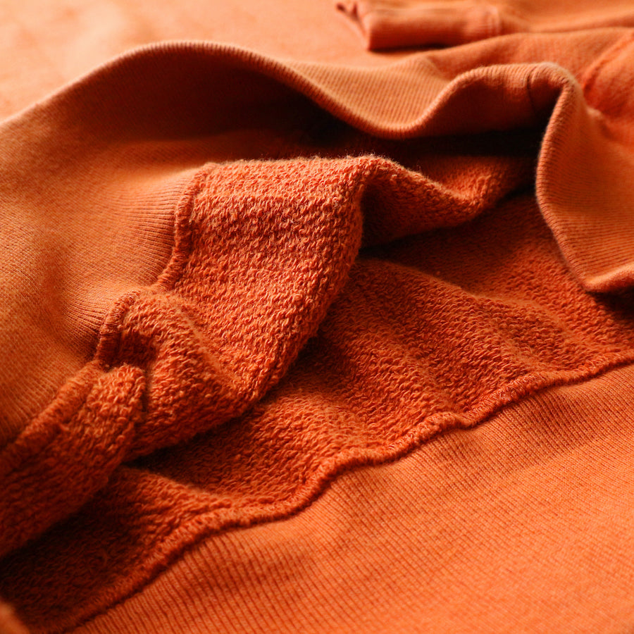 Vintage Jacquard Knit V-Gusset Sweatshirt in Russet Orange - Tempo