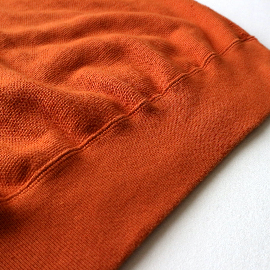 Vintage Jacquard Knit V-Gusset Sweatshirt in Russet Orange - Tempo