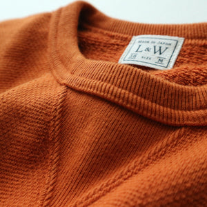 Vintage Jacquard Knit V-Gusset Sweatshirt in Russet Orange - Tempo