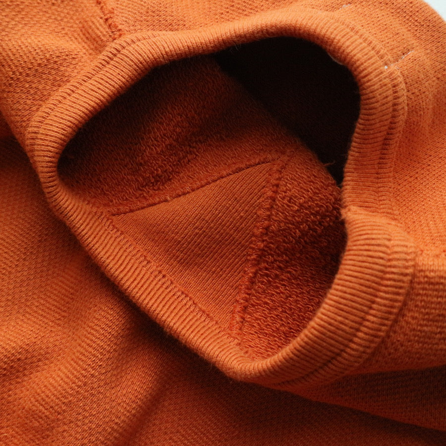 Vintage Jacquard Knit V-Gusset Sweatshirt in Russet Orange - Tempo
