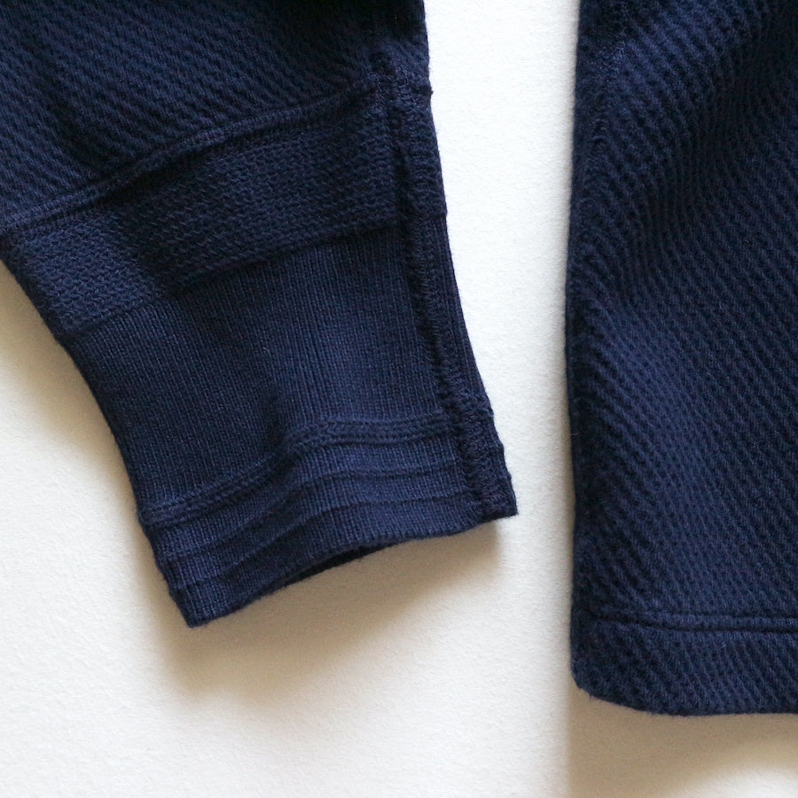 Fine Alan Honeycomb Mock Neck Thermal in Royal Black - Tempo